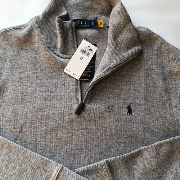 Polo Ralph Lauren Mens 1/4 Zip Long Sleeve Cotton Knit Sweater - Picture 2 of 3